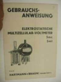 Hartmann & Braun voltmeter -käyttöohje