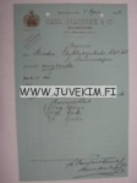 Carl Jacobsen & Co Ab Helsingfors 5.4.1894 -asiakirja