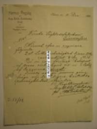 Kannus Ångsåg Kannus 10.12.1910 -Asiakirja