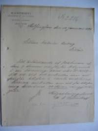 W.A. Sittnikoff's Skrädderi-Etablissement  Helsingfors/Helsinki 10.1.1890 -asiakirja