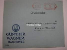 Günther Wagner Hannover 28.5.1934 -kirjekuori