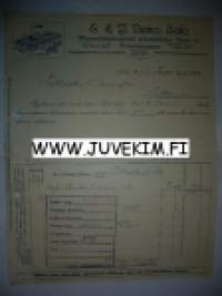 E. & J. Leino Salo Maanviljelyskoneiden erikoistehdas, Kone- ja Kalustokauppa Salo 10.5.1922 -asiakirja