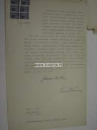 Herbert Emerik Aalto -asiakirja Suomen Valtion Rautatiet Pääjohtaja 1934