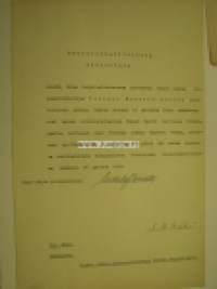 Herbert Emerik Aalto -asiakirja Suomen Valtion Rautatiet Pääjohtaja 1934