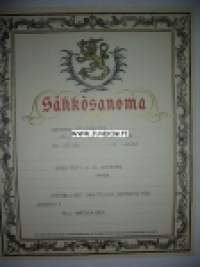 Arkkitehti  A. W. Stenfors Helsinki 26.10.1936 -sähkösanoma