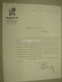Hotelli Hospiz 3.12.1943 -asiakirja