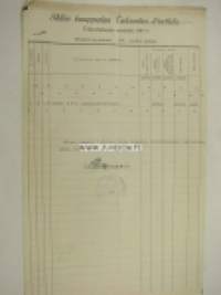 Salon kauppalan taksoitusluettelo E & J Leino puunjalostustehdas 1923 -asiakirja