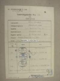 W. Rosenlew & Co Ab Lastningsorder nr 149 1951