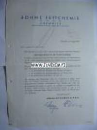 Böhme Fettchemie G.M.B.H. Chemnitz 8/1941 -asiakirja