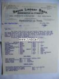 Bruce Lindsay Bros. Newcastle 7.7.1922 -asiakirja