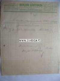 Benjam Lehtonen Turku /Åbo 28.9.1922 -asiakirja