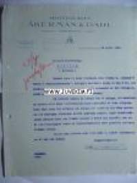 Aktiebolaget Åkerman & Dahl Norrköping 22.4.1925 -asiakirja