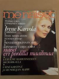 Me Naiset 1972 nro 21 ilmestynyt 24.5.1972, Irene Karvola, Muska, Riitta Ritvala, Aini Koponen -  työtä vuorotta pientalon emännän arki