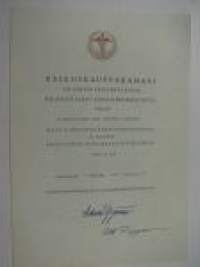 Keskuskauppakamari pronssinen ansiomerkki Elna Ingeborg Granroth -myöntökirja