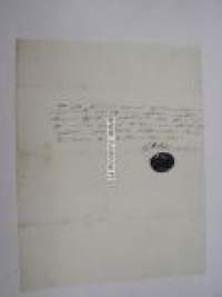 Allekirjoittaja, Robert Palmgren toteaa olevansa tyytyväinen edesmenneen tätinsä, Helena Qvistin testamenttiin -asiakirja 12.11.1841