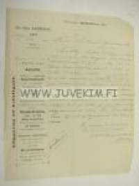 Åbo Aktie Asfaltfabrik 13.11.1897 -asiakirja