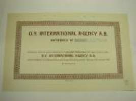 Oy International Agency Ab, Helsinki 1937, 200 mk -osakekirja