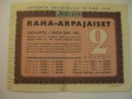Raha-arpa, Raha-arpajaiset 10.2.1938 -arpalippu
