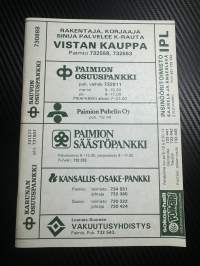 Paimion puhelin oy / Puhelinluettelo 1985