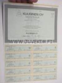 Kuusinen Oy, Helsinki 1988, 3 000 mk -osakekirja
