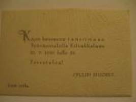 Tervetuloa kanssamme tanssimaan Työväentalolle Kilvakkalaan 21.9.1946 Jyllin nuoret
