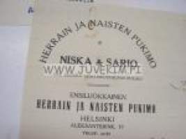 Herrain ja Naisten Pukimo Niska & Sario Helsinki 29.1.1915 -asiakirja
