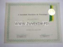 A Sociedade Brasileira de Proctologia diploma... doctor Harry E. Blomquist 1970 -diplomi