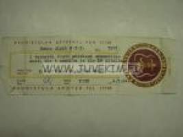 Raunistulan Apteekki Turku 4.7.1964 -apteekkisignatuuri