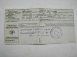 Volkswagen 2D Sedan 1300-11/2400 henkilöauto -rekisteriote