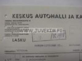 Keskus-Autohallin kumikorjaamo Turku, Braahenkatu 8.(Nyk. Brahenkatu) Lasku Barker-Littoinen OY:lle 29.9.1942