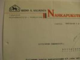 Reino A. Salminen nahkapukutehdas 4.4.1933 -asiakirja