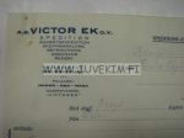 Viktor Ek Oy AB, Helsingfors. Dokument 22.10.1925
