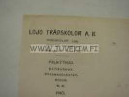 Lojo Trädskolor Ab, Lojo 19.12.1912 -asiakirja