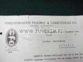 Pohjoismaiden Pukimo- & Lakkitehdas Oy, Helsinki, 3.12.1925 -asiapaperi (dokument)