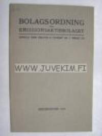 Bolagsordning för Emissionsaktiebolaget 1919