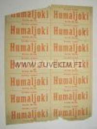 Humaljoki Koiviston rautatie -rahtiosoitelappuarkki 