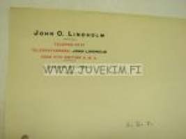 John O. Lindholm, Helsinki 4.6.1914 -asiakirja