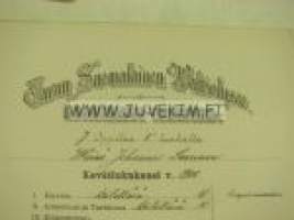 Turun Suomalainen Waltiolyseo, Wäinö Laurinen -lukukausitodistus 1900