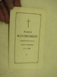 Maija Kuuskosken (Kuuskoski) Ruumiinsiunaus Auran kirkossa 4.4.1948 -ohjelma