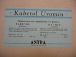 Kabetol Uromin lääkemainos / imupaperi 