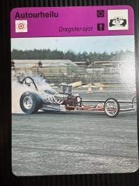 Autourheilu keräilykortti Dragster- ajot