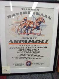 Suomen Ravirenkaan suuret arpajaiset (1930-luku) -juliste