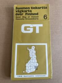 Suomen tiekartta GT 6 -tiekartta, vägkarta, road map, Strassenkarte