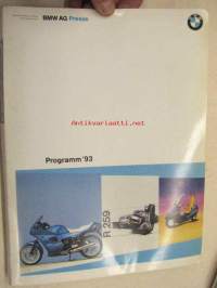 BMW Modelljahr 1993 Motorräder Presse -mallivuoden moottoripyörien lehdistökansio kuvineen