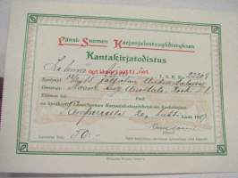 Länsi-Suomen Karjanjalostusyhdistyksen Kantakirjatodistus Lehmä 