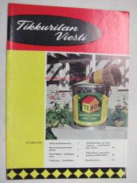 Tikkurilan Viesti 1965 nr 2 -asiakaslehti, sisältää asiapitoisia ammattiartikkeleita maalaus- suojaus- ja pinnoitustöistä ja materiaaleista