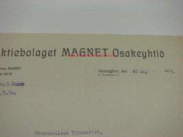 Aktiebolaget Magnet Oy, Helsinki 22.5.1913 -asiakirja