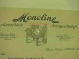 Monoline Maschinenfabrik Ag 1.2.1911 -asiakirja