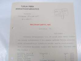 Turun Piirin Ammattientarkastus 29.5.1937 -asiakirja