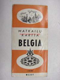 Matkailukartta Belgia WSOY / Foldex 1958